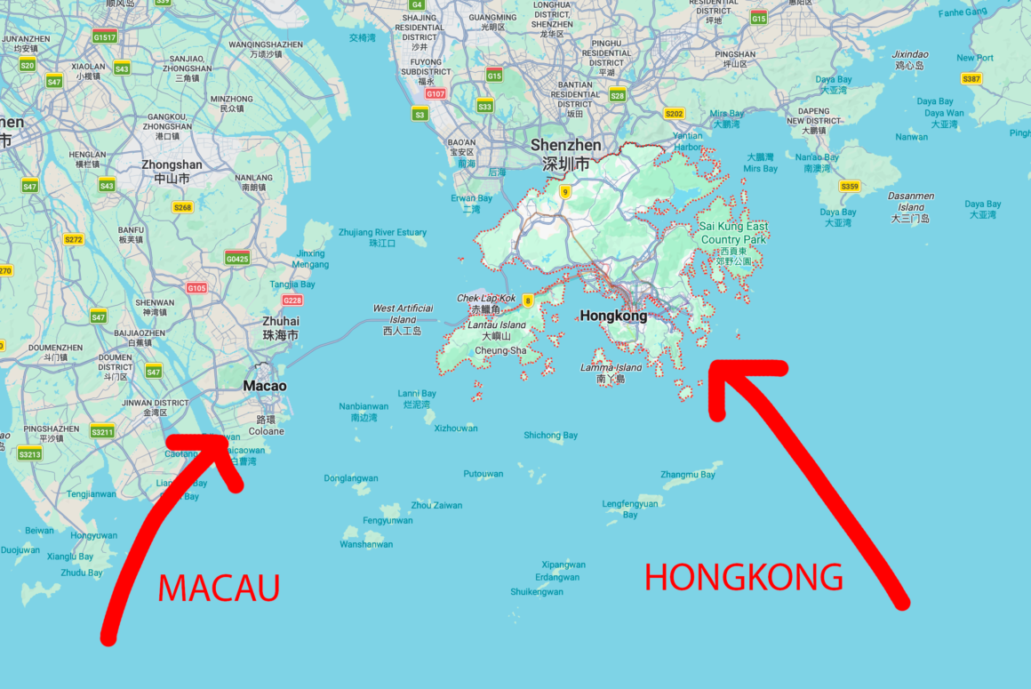 var ligger hongkong och macau